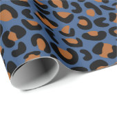 Leopard Print Anniversary Gives Dark Blueシームレス ラッピングペーパー (ロールコーナー)