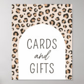Leopard Print Birthday Partyカードとギフトサイン ポスター (正面)