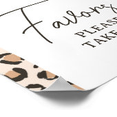 Leopard Print Birthday Party Friends Sign ポスター (角)