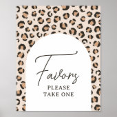 Leopard Print Birthday Party Friends Sign ポスター (正面)
