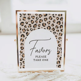 Leopard Print Birthday Party Friends Sign ポスター