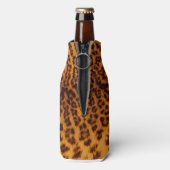 Leopard print black spotted skin textureテンプレート ボトルクーラー (ボトル裏面)