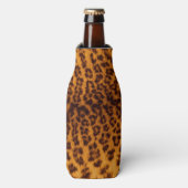 Leopard print black spotted skin textureテンプレート ボトルクーラー (ボトル正面)