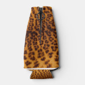 Leopard print black spotted skin textureテンプレート ボトルクーラー (裏面)