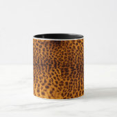 Leopard print black spotted skin textureテンプレート マグカップ (中央)
