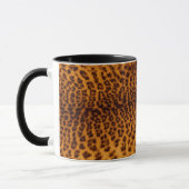 Leopard print black spotted skin textureテンプレート マグカップ (左)