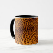 Leopard print black spotted skin textureテンプレート マグカップ (正面左)