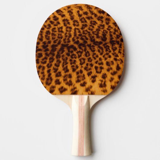 Leopard print black spotted skin textureテンプレート 卓球ラケット (正面)