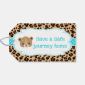 Leopard Print Blueクローバー'Thank You'ラベル ギフトタグ (裏面横)