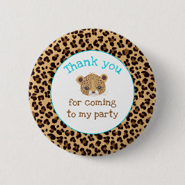 Leopard Print Blue Quatre foil 'Thank you' 缶バッジ