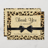 Leopard Print Bow Thank You Note ポストカード (正面/裏面)