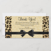 Leopard Print Bow Thank You Note Cards サンキューカード (正面)