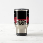 Leopard Print Bright Red Ribbon With Name(Leopard印 トラベルマグ (中央)