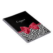 Leopard Print Bright Red Ribbon With Name(Leopard印 ノートブック (右側)