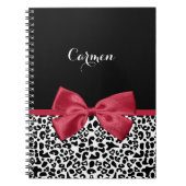 Leopard Print Bright Red Ribbon With Name(Leopard印 ノートブック (正面)
