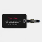 Leopard Print Bright Red Ribbon With Name(Leopard印 ラゲッジタグ (裏面横)