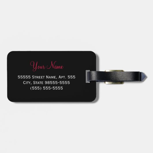 Leopard Print Bright Red Ribbon With Name(Leopard印 ラゲッジタグ (裏面横)