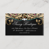 Leopard Print Business Card Bege SwarlsジュエリーB 名刺 (裏面)