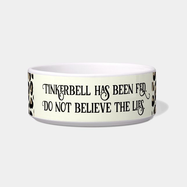 Leopard Print、Cat Has 食べ物を与え Been ユーモアのある ボウル (正面)