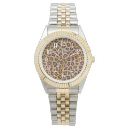 Leopard Print Chic名前を追加Wrist Watch 腕時計