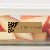 Leopard Print Color Coded Kids防水名 ラベル (貼付)