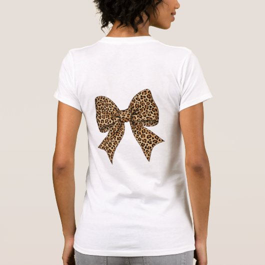 Leopard Print Coquette Bow PNG  Tシャツ (裏面)