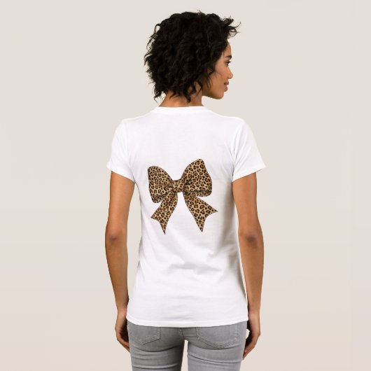 Leopard Print Coquette Bow PNG  Tシャツ (裏面フル)