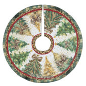 leopard print coquette bows christmas trees custom ブラッシュドポリエステルツリースカート (正面)