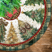 leopard print coquette bows christmas trees custom ブラッシュドポリエステルツリースカート