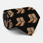 Leopard Print Cowboy Boots Neck Tie ネクタイ (ロール)
