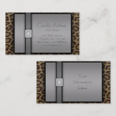 Leopard Print & Diamonds名刺 名刺 (正面/裏面)