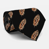 Leopard Print Feather Pattern Neck Tie ネクタイ (ロール)