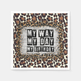 Leopard print for birthdayパーティー スタンダードカクテルナプキン
