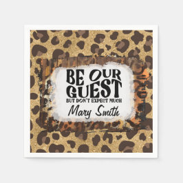 Leopard print for birthday Partyあなたの名前 スタンダードカクテルナプキン