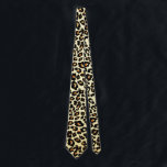 Leopard Print Fun Tie ネクタイ<br><div class="desc">This fun tie has my original graphic artwork - featuring a digital leopard pattern processed in an illustrated artsy style. The main color tones are cream, gold and black. This tie is printed on front and back for a cohesive appearance. It would make a great gift for Father's Day, a...</div>