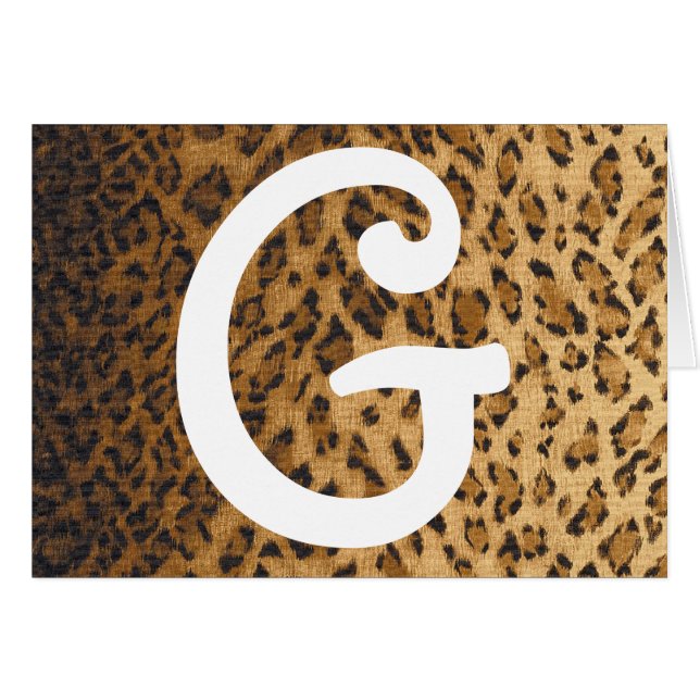Leopard Print Gモノグラムイニシャル (正面横)