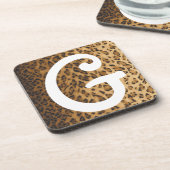 Leopard Print Gモノグラムイニシャル コースター (左側)