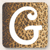 Leopard Print Gモノグラムイニシャル コースター (正面)