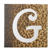 Leopard Print Gモノグラムイニシャル タイル (正面)