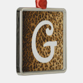 Leopard Print Gモノグラムイニシャル メタルオーナメント (右)
