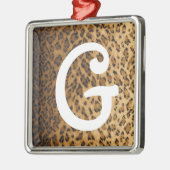 Leopard Print Gモノグラムイニシャル メタルオーナメント (左)