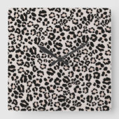 Leopard Print Glam #1 – 横#pattern #decor スクエア壁時計 (正面)