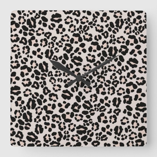 Leopard Print Glam #1 – 横#pattern #decor スクエア壁時計 (正面)