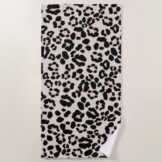 Leopard Print Glam #1 – 横#pattern #decor ビーチタオル (正面)
