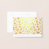 Leopard Print Gold Foil Thank You 箔カード (裏面封筒付き)