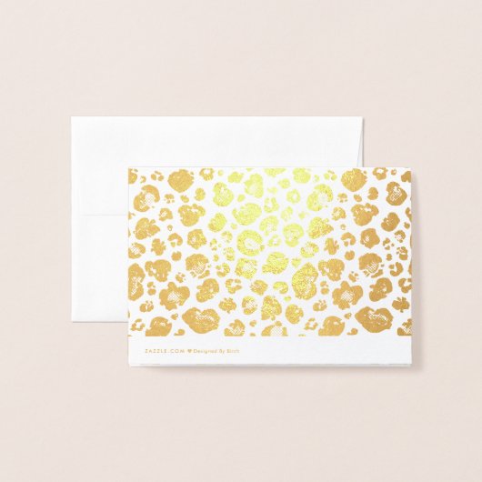 Leopard Print Gold Foil Thank You 箔カード (裏面封筒付き)