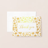Leopard Print Gold Foil Thank You 箔カード (封筒付き正面)