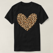 Leopard Print Heart  Cheetah Pattern Valentine's D Tシャツ (デザイン正面)