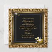 Leopard Print & Heel金ゴールド50と素晴らしい誕生日 招待状 (裏面)