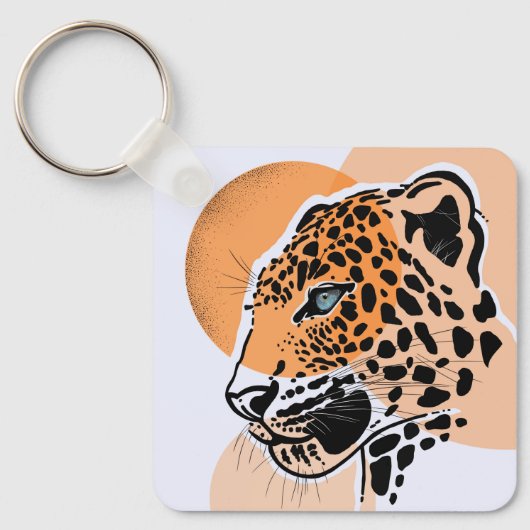 Leopard Print Keychain – 動物アクセサリー キーホルダー (正面)